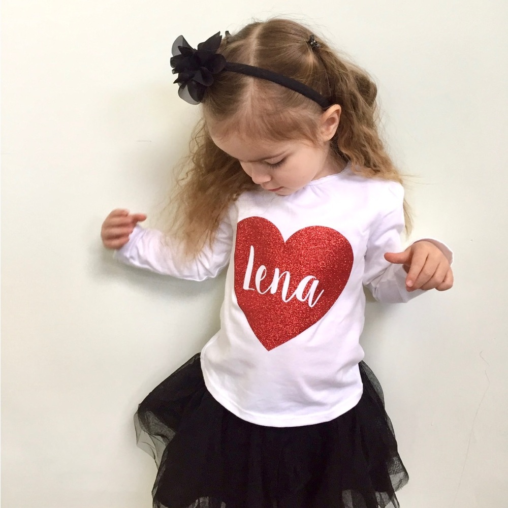 LENA letters name in heart shirt